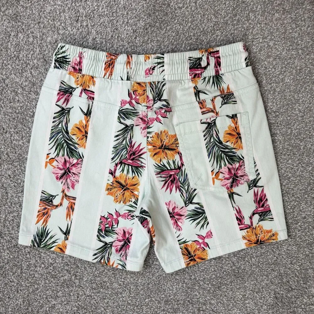 Good Vibes Shorts Mens Small Multicolor Floral Chino Beach Tropical Resortwear